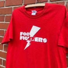 Foo Fighters 2007 Lightning Logo T-shirt -Sz L- Y2k Dave Grohl Taylor Hawkins