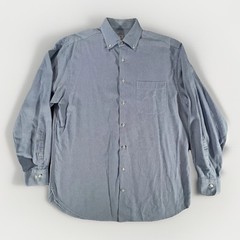 Peter Millar Button Down Shirt Mens Large Blue Micro Pattern Long Sleeve Cotton