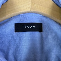 Theory Men’s Sylvain Air Precise Button Up Shirt Blue Size S Stretch Office