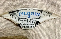 Pilgrim Men’s Loop Collar Beige Button-Up Long Sleeve Point Collar Shirt Medium