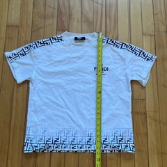 Fendi Roma White FF Monogram Gradient Logo T-Shirt Cotton Mens Small
