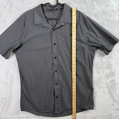Travis Matthew Button Up Shirt Men’s Large Grey Golf Athletic *FLAWS*