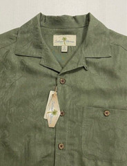 NEW Men’s Island Shores Short Sleeve Casual Shirt Size S Button Down Green