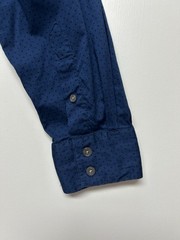 John Varvatos USA Blue Black Dot Button Down Shirt 100% Cotton Men’s Size Medium