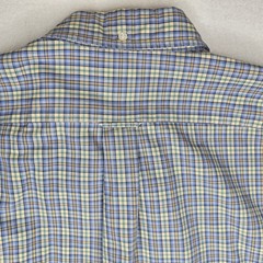 Faconnable Long Sleeve Button Down Size XL Window Pane Preppy France 90S Blue