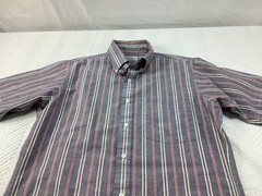 Arrow Brigade Shirt Mens 151/2 Medium Blue Stripes Button Down Vintage USA