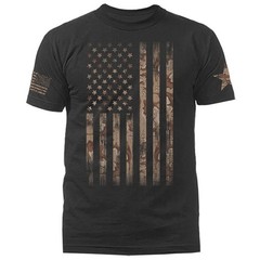 Large Vertical US Desert Camouflage Flag American Pride Patriotic T-shirt