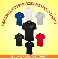 Personalised Custom Embroidered Classic Polo Shirt Busines Workwear Polo