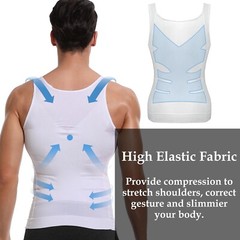3 Pack Men’s Compression Shirt Slimming Body Shaper Vest Tummy Control Shapewear