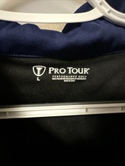 Pro Tour 1/4 Zip Pullover Jacket Men’s Large Black With Blue Long Sleeve