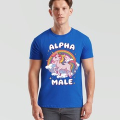 Unisex Tshirt Alpha Male Funny Meme Unicorn Gift Joke Prank Fathers Day
