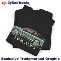 DigiRods Eagle Talon Classic Model Year Cartoon Car Black T Shirt