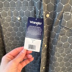 Wrangler Mexico Pearl Snap Button Down – Size XL 100% Cotton NWT Hexagon Pattern
