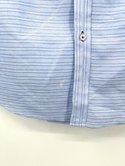 CHRISTOPHER WICKS CLEAN LAUNDRY Mens S Blue Pleated Long Sleeve Shirt