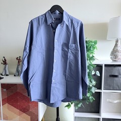 EUC CHAPS Regular Men Button Down T-Shirt 16½ Neck 34/35 Sleeve Blue Long Sleeve