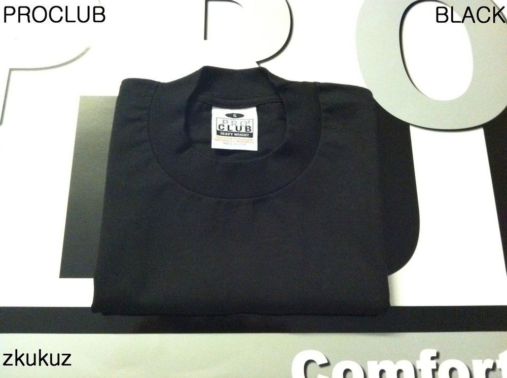 6 NEW PROCLUB HEAVY WEIGHT T-SHIRT BLACK PLAIN PRO CLUB BLANK 10XL 6PC