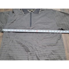 Ermenegildo Zegna Mens Grey Grid 1/4 Zip Polo Shirt Made in Italy Size M 50