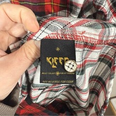 KLEEP Men’s Flannel/Twill Split Graphic Button Down Shirt Size M