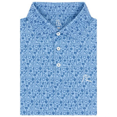 Rhoback Pauly Mont Performance Polo Clear Blue Shoal Mens Golf Stretch Fit