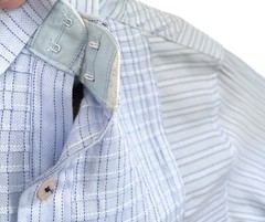 CHRISTOPHER WICKS CLEAN LAUNDRY Mens S Blue Pleated Long Sleeve Shirt