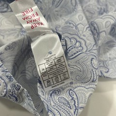Consequence Men S Blue Paisley Slim Fit Short Sleeve Shirt Abstract Pattern Top