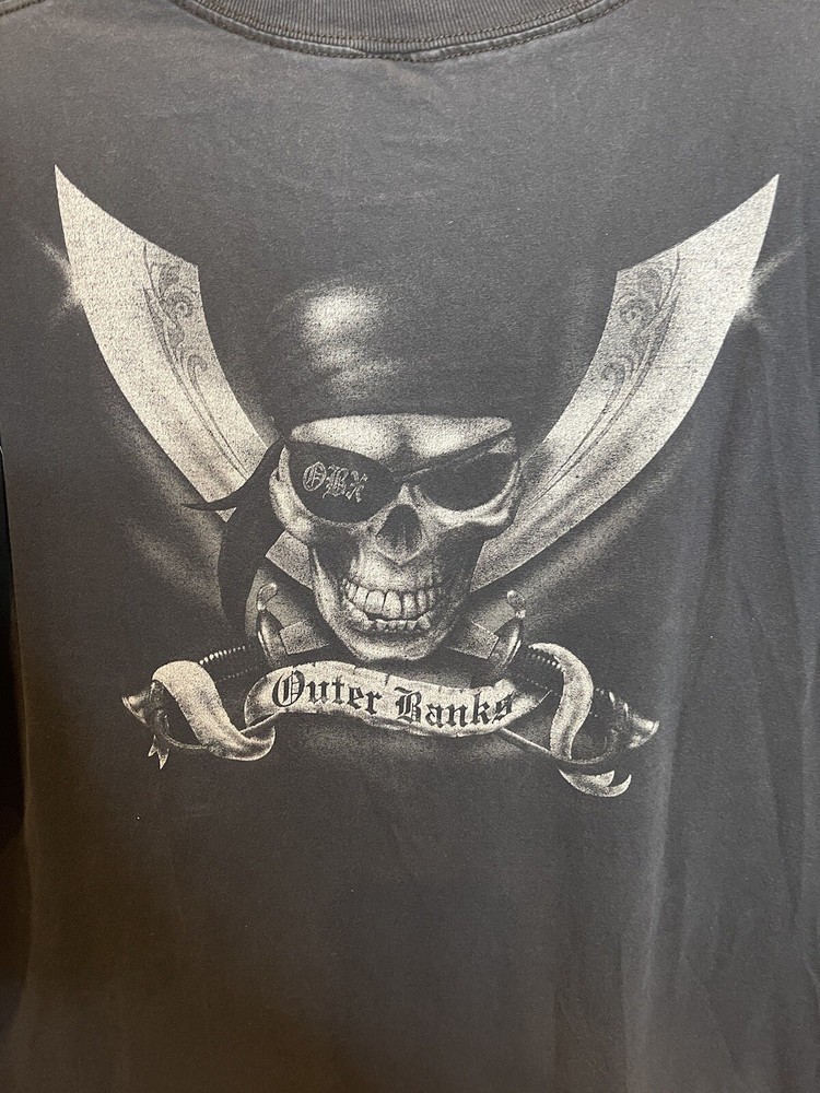 Outer Banks North Carolina OBX Pirate Paradise Unisex T-Shirt Adult Large Black