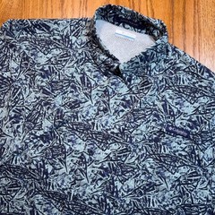 Columbia PFG Fishing Shirt Mens XL Blue Super Tamiami Abstract Marlin S/S Button
