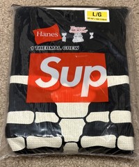 NWT Supreme Hanes Bones Thermal Crew Black Long Sleeve Size Men’s L SHIPS FREE!