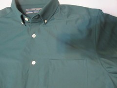 Roundtree & Yorke Green Button Front One Pocket Dress Shirt, Size Medium, MINT