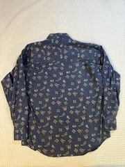 Y2K Marc Daniels Button Up Paisley Print Size Medium Navy Long Sleeve