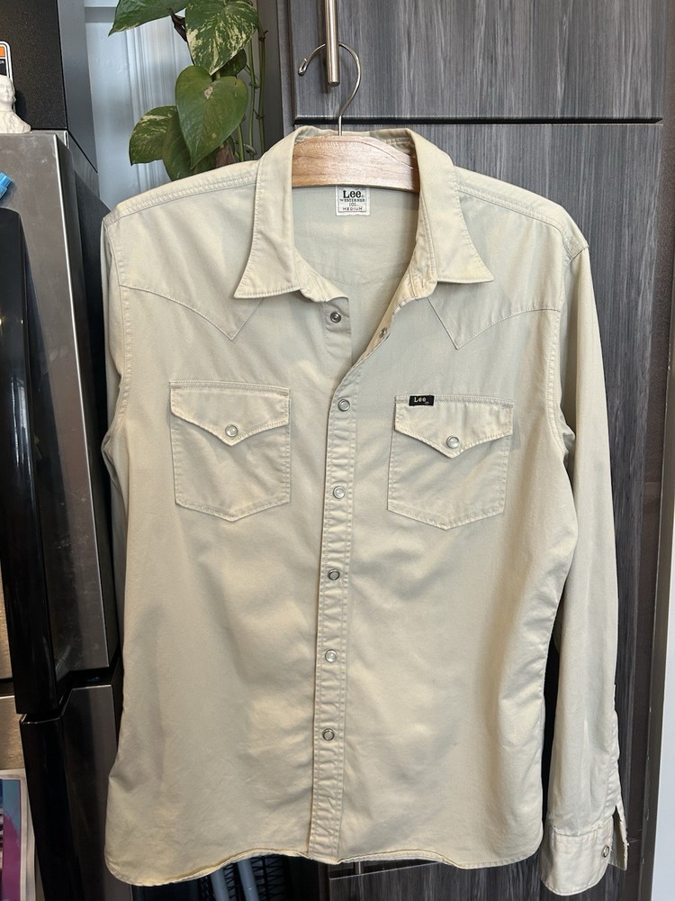 Lee 101 ‘Western Rider Shirt – Medium Tan/off White