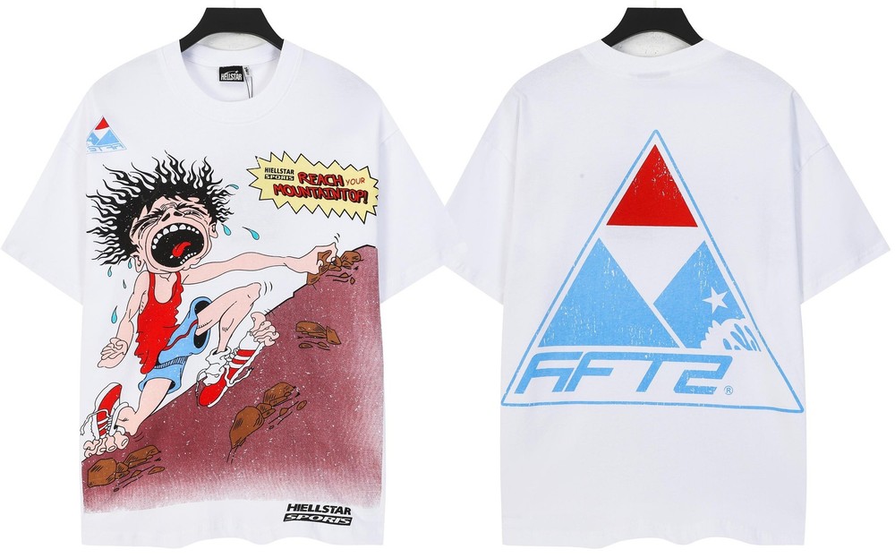 Authentic* Hellstar Cartoon Logo Glitter Logo T-shirt White