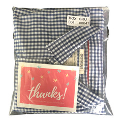 Goodthreads Men’s Standard Long Sleeve Plaid Poplin Blue Check Shirt Size Large