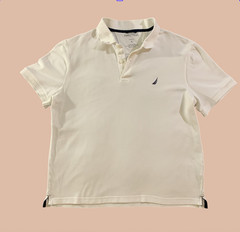 Nautica XL White Performance Deck Polo 100% Cotton