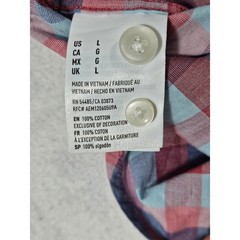 American Eagle Seriously Soft Plaid Button Down Shirt Mens Large Red Blue L/G/G
