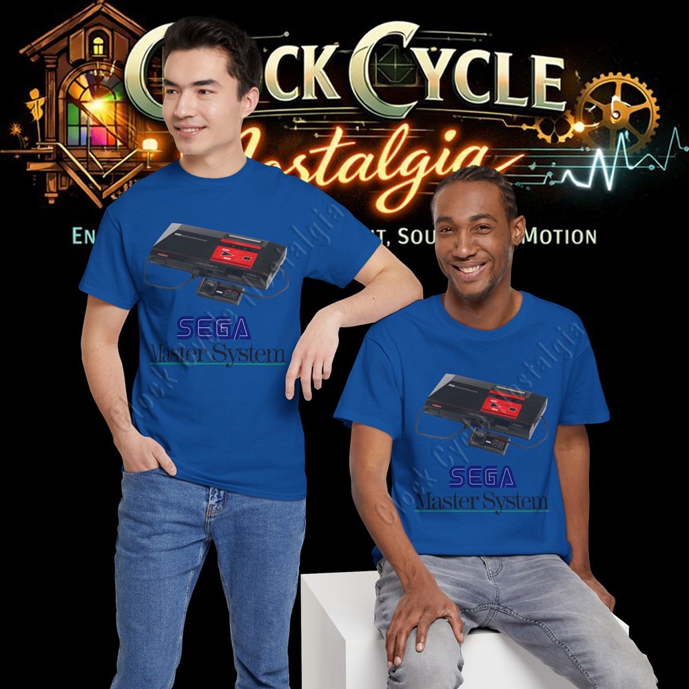 1986 Sega Master System Console & Logo T-Shirt – Retro 8-Bit Gaming Graphic Tee