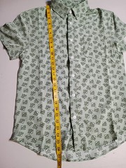 Tony Hawk Performance Small Green Skulls AOP Button Down SS Shirt Skatboard New