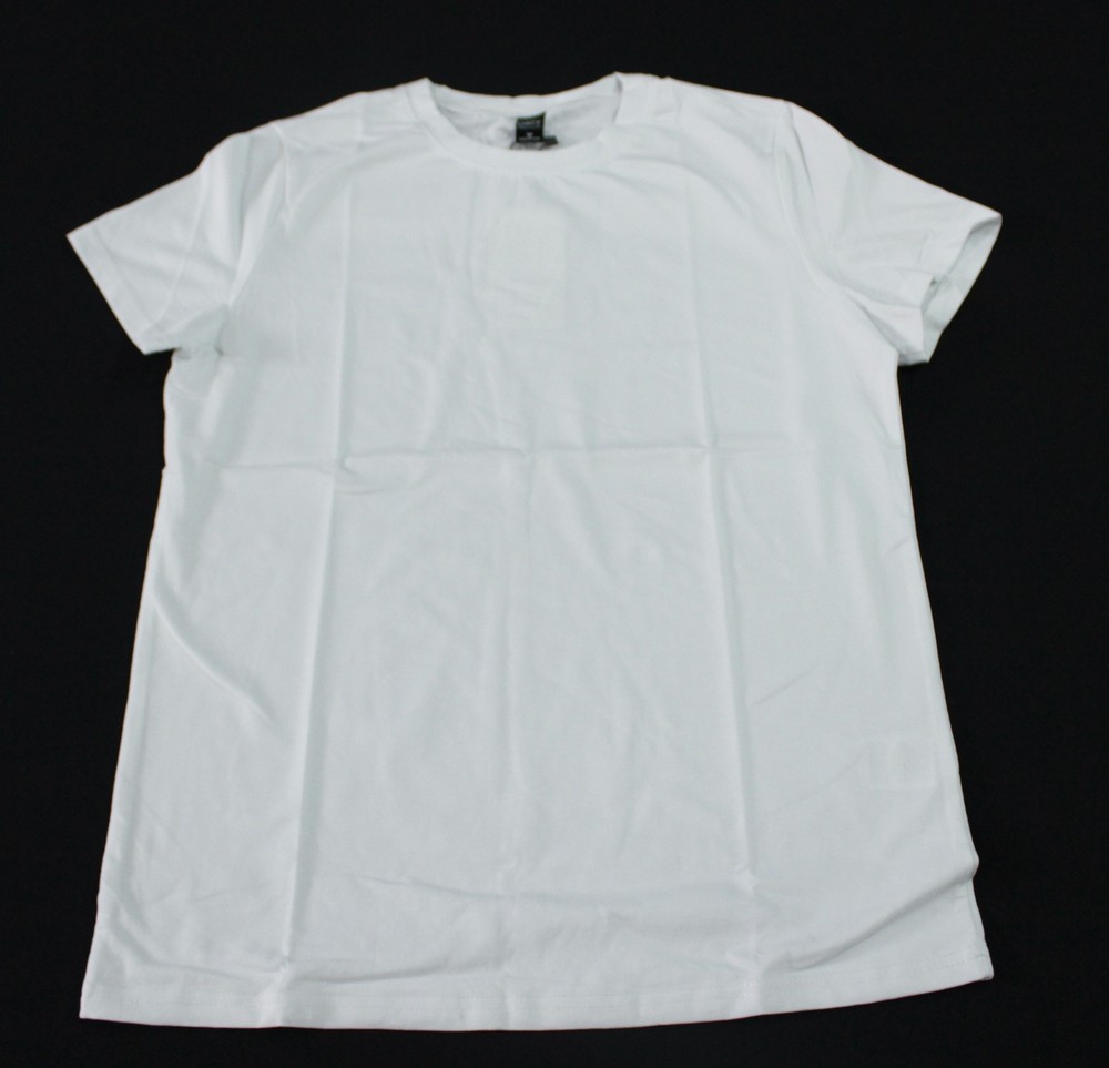 Shein Men’s Dazy Cotton Solid Round Neck Plain T Shirt EJ3 White Medium