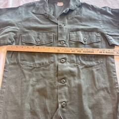 Olive Green USMC Marine Corps Long Sleeve Button Up Size 15 1/2 x 33, 1967 OG107