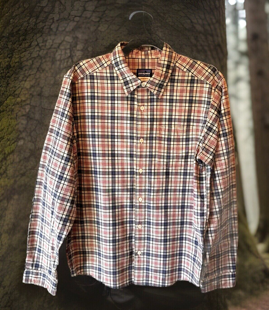 Patagonia Shirt size S Sleeve Fezzman Button Up Check Print Organic