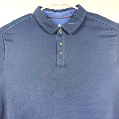 Tommy Bahama Polo Shirt Tencel Polyester Short Sleeve Blue Men’s Size L Comfort