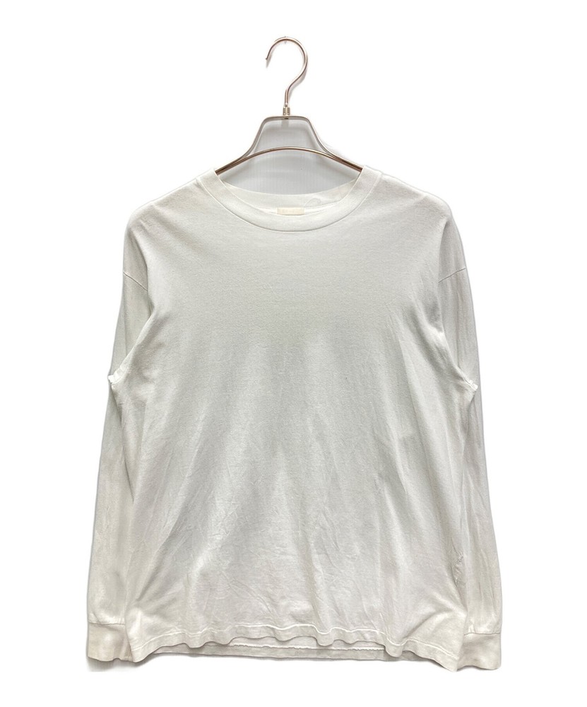 Authentic COMOLI Open-end Knit Long-sleeve Crew Neck Shirt 2 White Men R01-05006