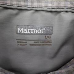 Marmot Shirt Mens Large Gray Roll Tab Button Up Hiking Outdoor Lightweight Trail
