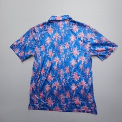 Con.Struct Quick Dry Performance Polo Mens Medium Tropical Print Stretch Golf