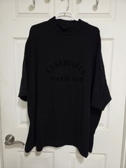 Fear Of God Essentials Shirt Mens Large Black Oversize Graphic Mock Neck