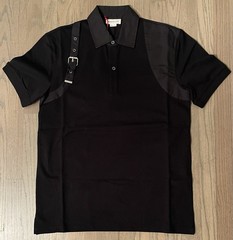 ALEXANDER MCQUEEN – Black Harness Strap Polo Shirt – Made in Italy – XS – NEW