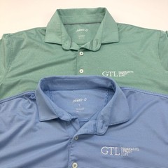 Johnnie-O Large Logos Golf SS Button Polo Striped Solid Shirt LOT OF 2 MINT