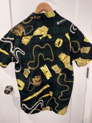Baroque Shirt XL HUF Tenderloin Woven Black Gold Chain Rat Pearl NWT