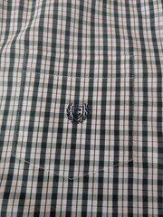 Chaps Easy Care Stretch Button Down Shirt – Men’s Large – Green White Plaid