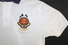 Polo Ralph Lauren 381 Bleeker Mens Medium White Blue Collar 5 Short Sleeve Shirt